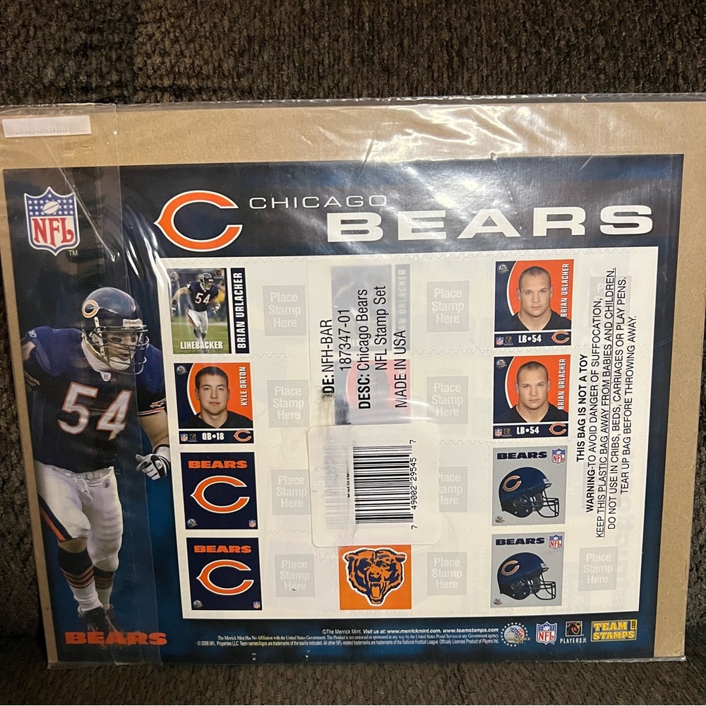 Vintage NFL Chicago Bears 2006 The Merrick Mint Team Stamps
